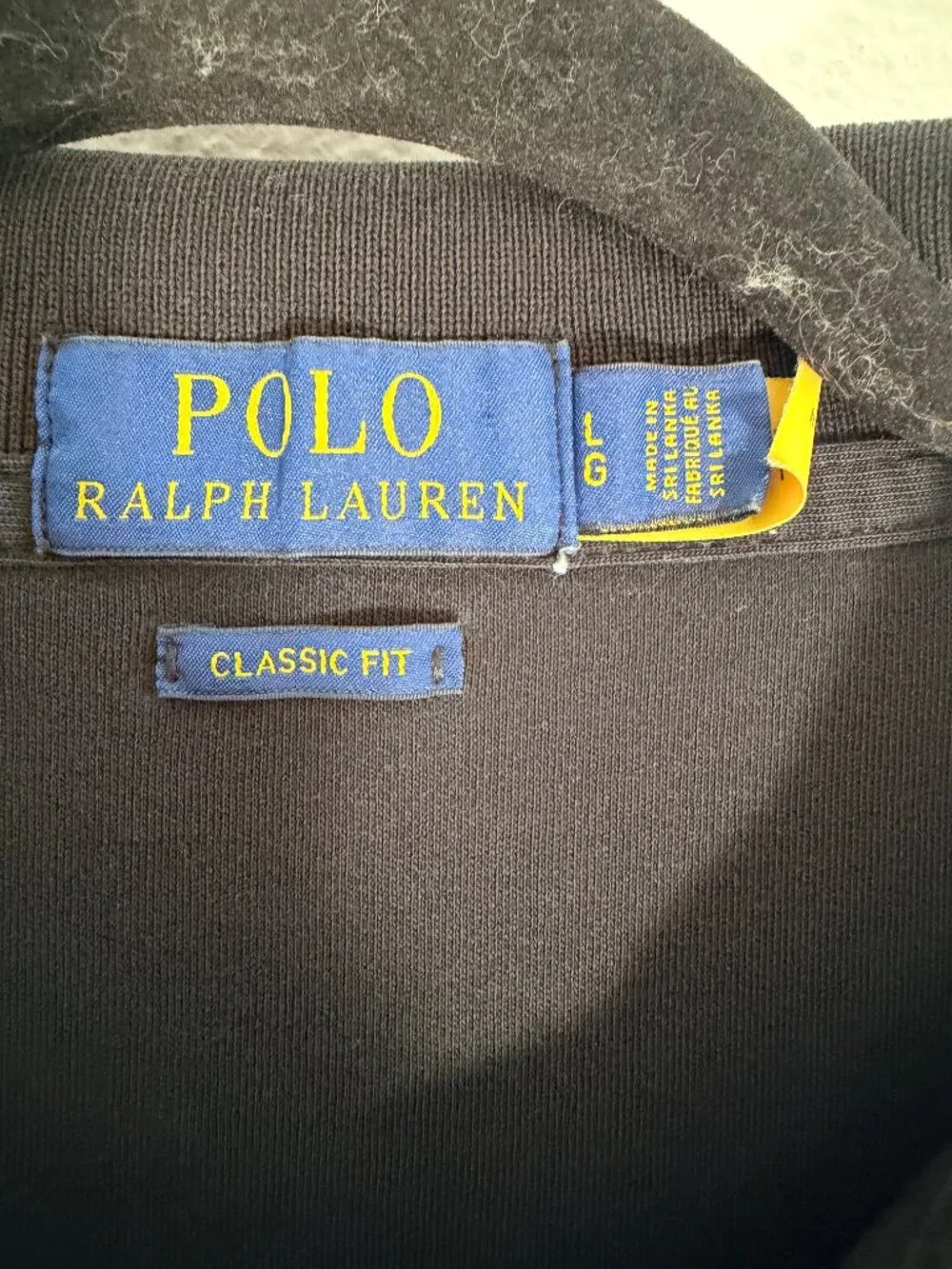 Polo Ralph Lauren Black Classic Fit Polo Shirt Men's Large Cotton Preppy